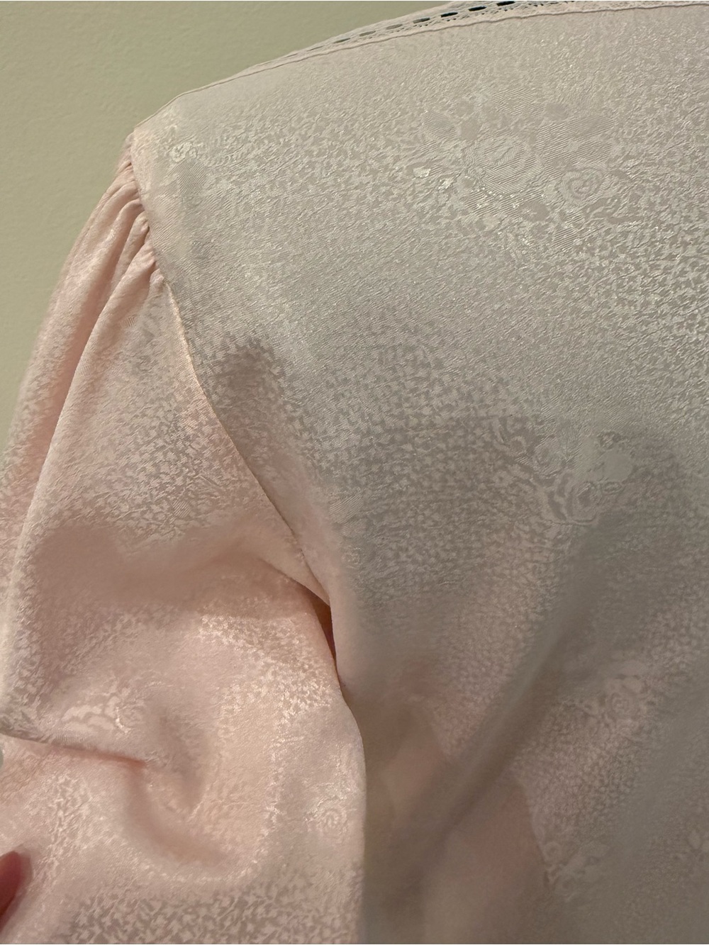 CHRISTIAN DIOR Vintage Lace Trim Pink Nightgown Lingerie Slip Dress Négligée M - Picture 13 of 16